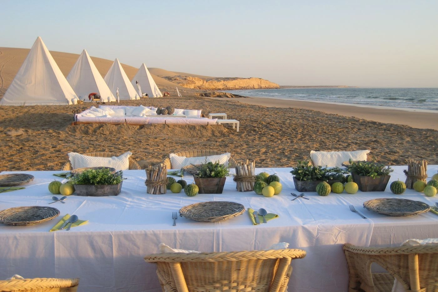 campamento en la playa privado en oman