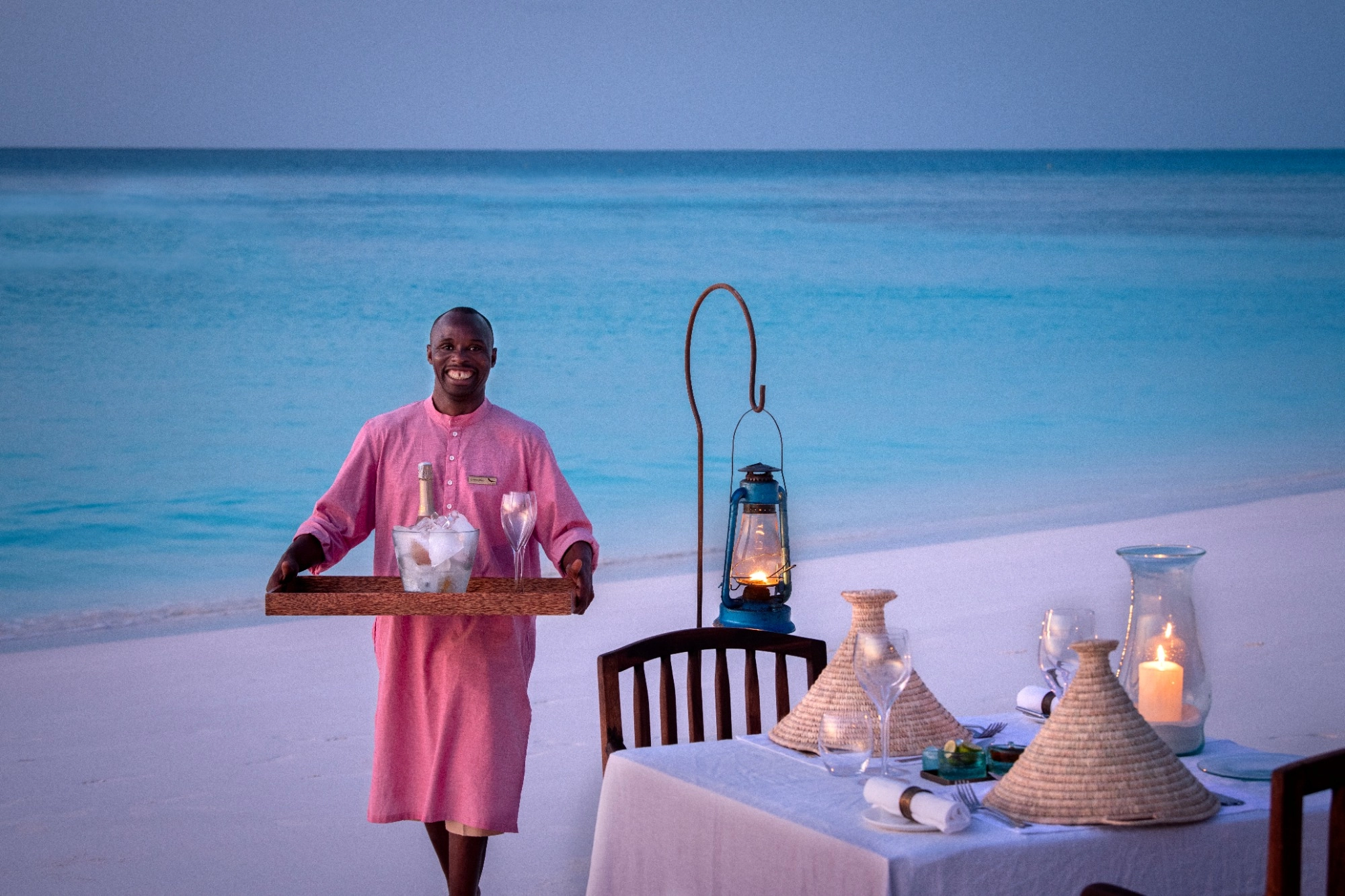 cena en la playa privado en zanzibar