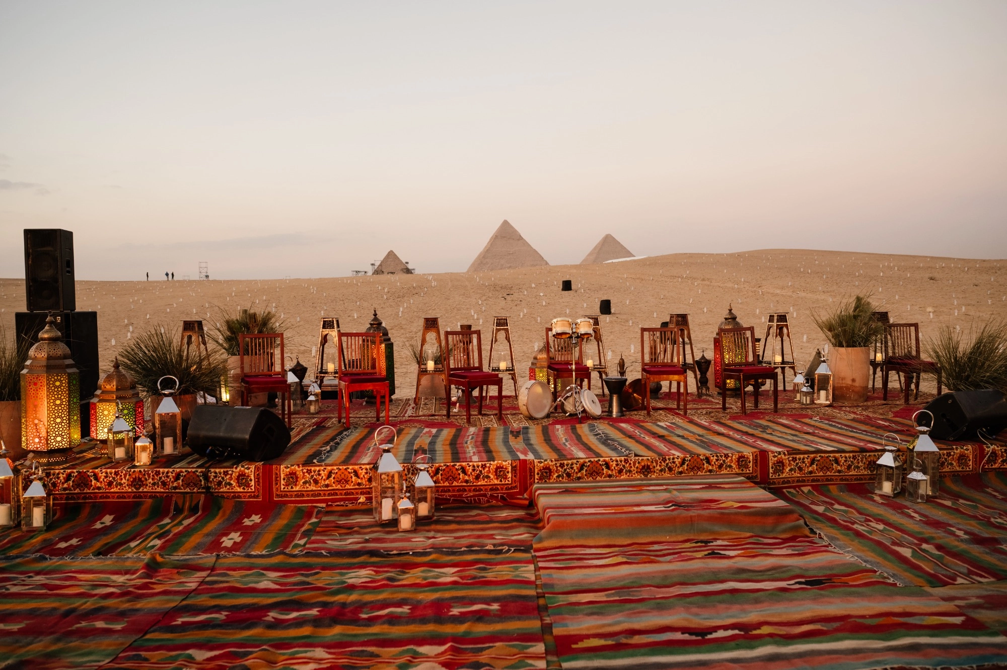 cena privada en las piramides Egipto