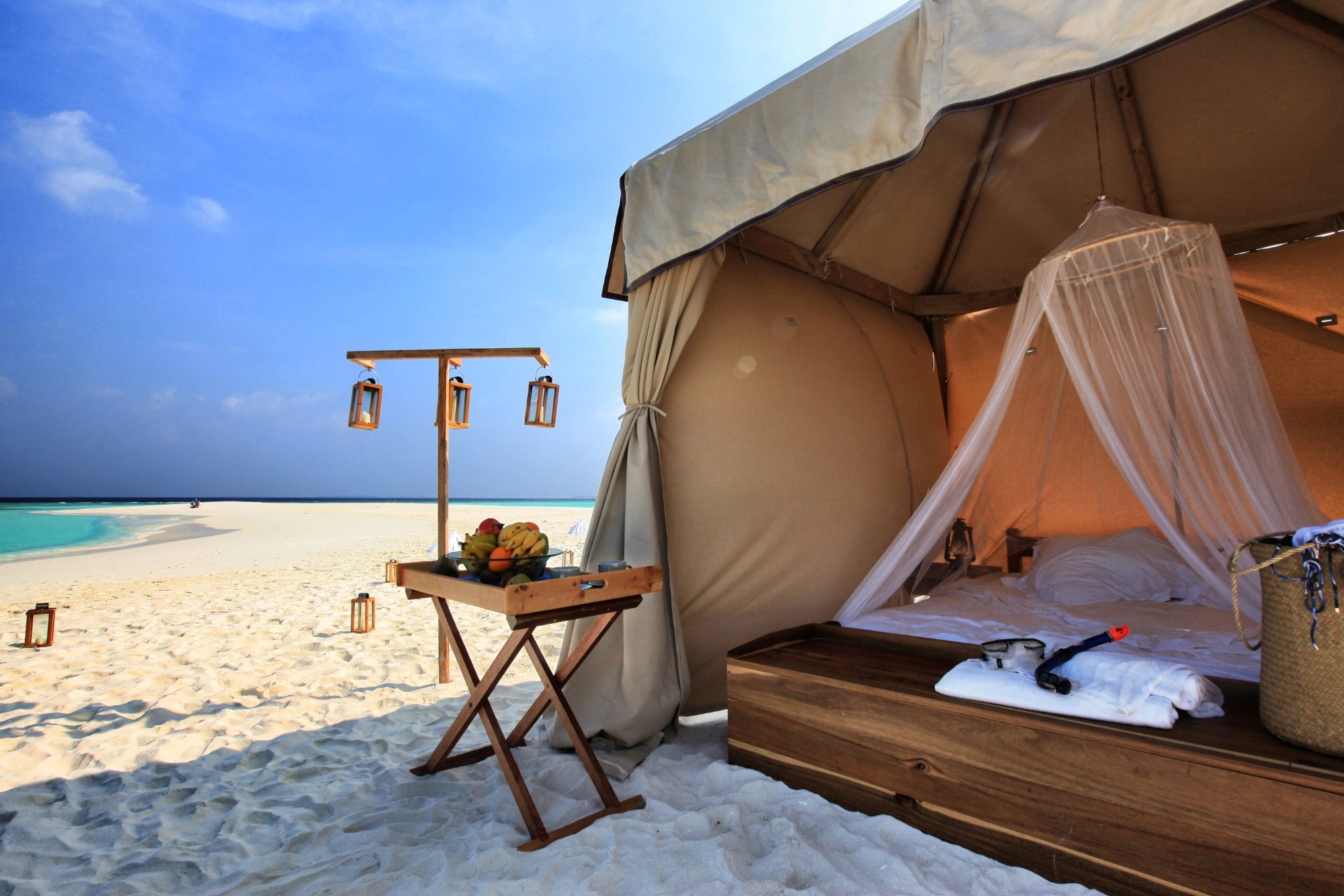 Picnic en atolon privado en Maldivas