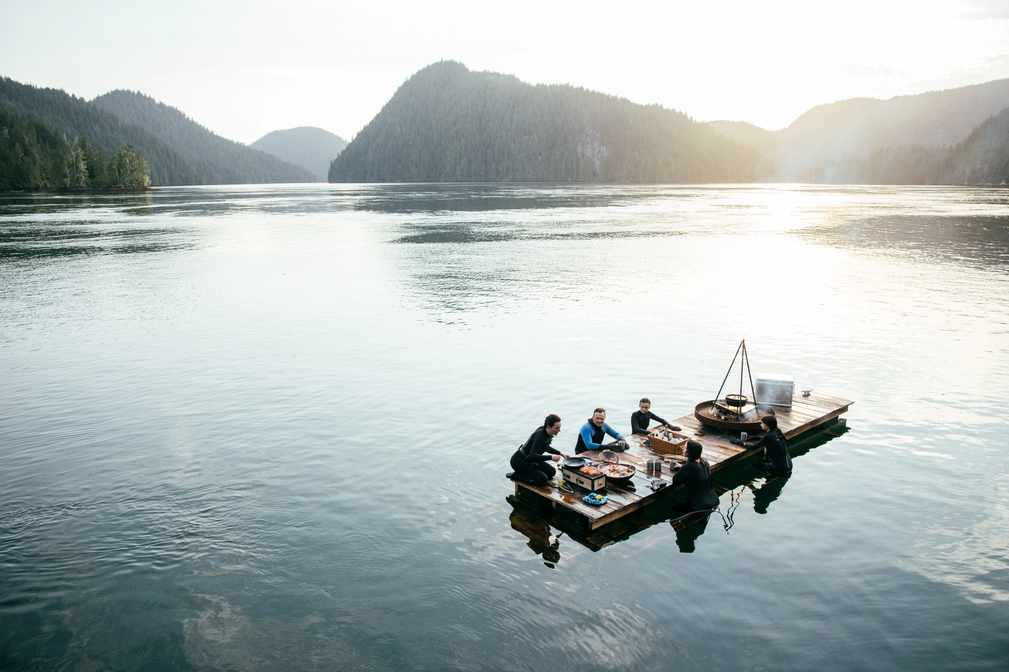 cocina y pesca en las rocosas de Canadá